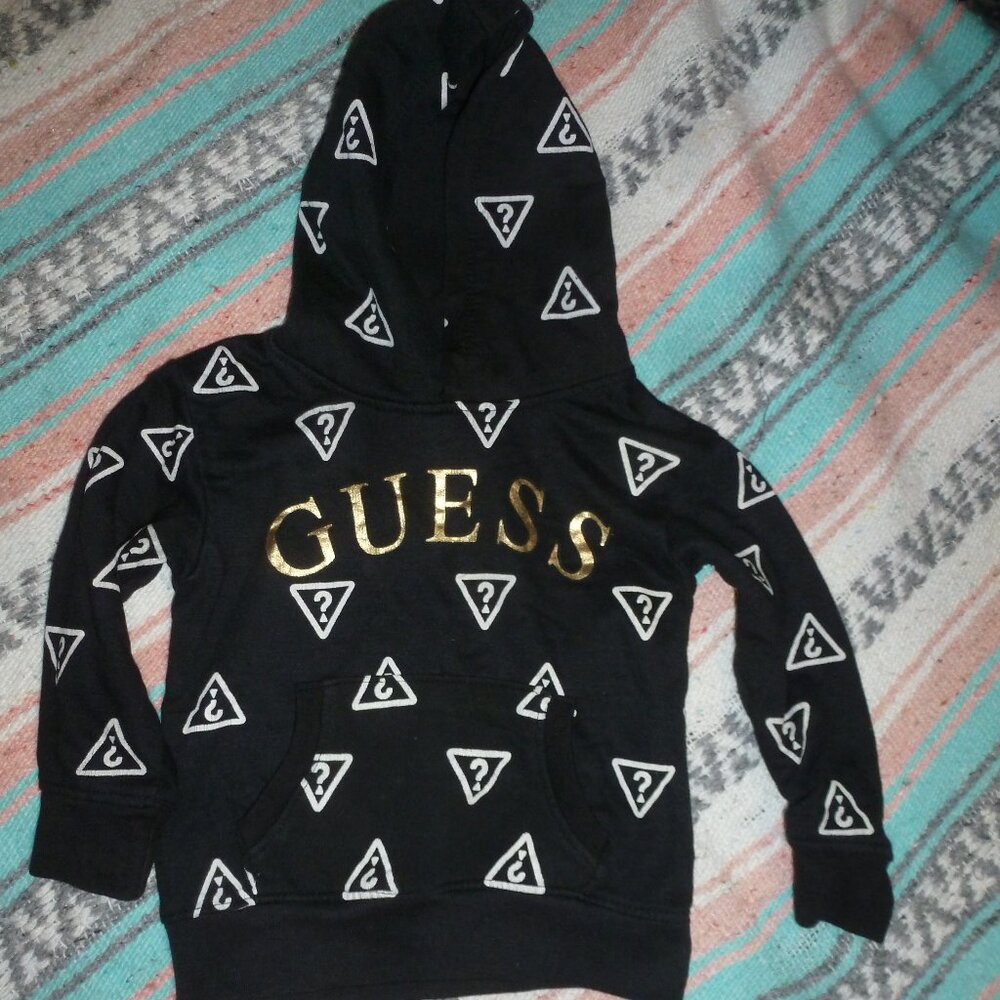 Guess Girls Hoodie Pullover with Kangaroo Pocket – Size 3T